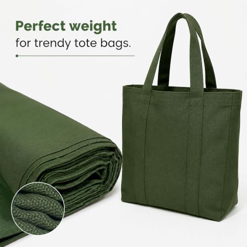Wildarms 100% Cotton Canvas Fabric by The Yard - 59" Wide 12oz Heavy Duty Natural Duck Canvas for Sewing DIY, Tote Bags, Upholstery & Embroidery (Army Green, Cut by the Yard - color: Army Green, size: 1-Yard Pre-Cut (Non-Continuous)