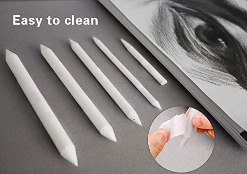 N NOROCME 12 PCS Blending Stumps and Tortillions Paper Art Blenders with Sandpaper Pencil Sharpener Pointer for Student Artist Charcoal Sketch Drawing Tools - size: 13 Pcs