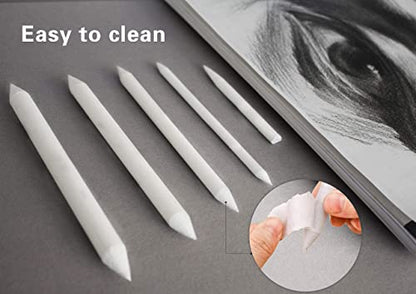 N NOROCME 12 PCS Blending Stumps and Tortillions Paper Art Blenders with Sandpaper Pencil Sharpener Pointer for Student Artist Charcoal Sketch Drawing Tools - size: 13 Pcs
