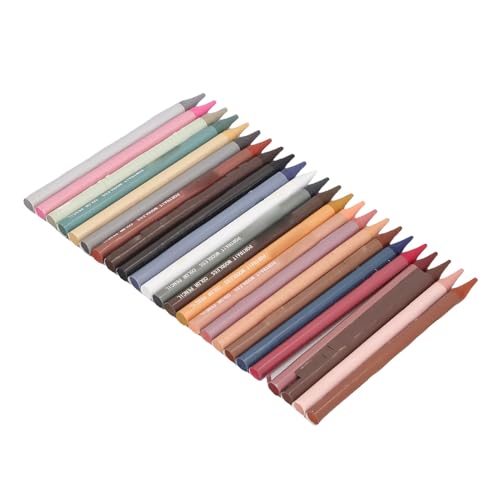 Luocute 24 Color Oil Based Pencils, Vibrant Pigment for Smooth Drawing and Blending, with Woodless Design for Artists Students Sketching Coloring Books