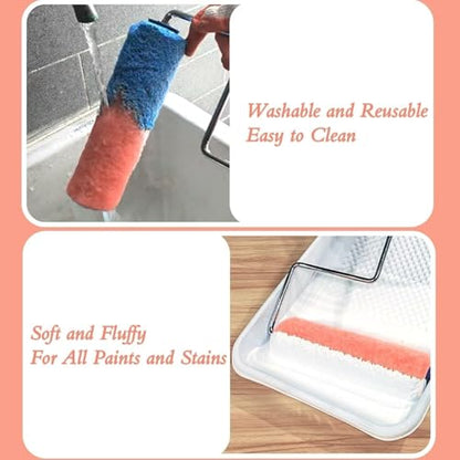 King Origin Paint Roller Covers, 3 Pack, 9 Inch Paint Roller, 3/8 Nap High Dense Roller Covers for Smooth and Textured Rough Surfaces - size: 9-Inch, 3 PCS