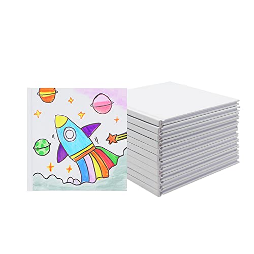 zmybcpack 12 Pack White Hardcover Blank Book 5x5 inch, Hardcover Blank book for Students to Write Stories, Hardcover Sketchbooks Journal（White, 22 Sheets/ 44 Pages Each Notebook） - size: 5x5"(12 pack)