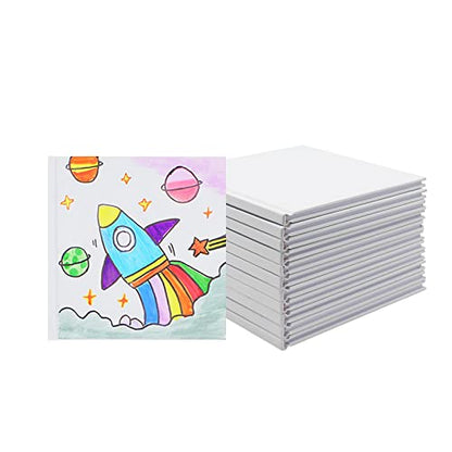 zmybcpack 12 Pack White Hardcover Blank Book 5x5 inch, Hardcover Blank book for Students to Write Stories, Hardcover Sketchbooks Journal（White, 22 Sheets/ 44 Pages Each Notebook） - size: 5x5"(12 pack)
