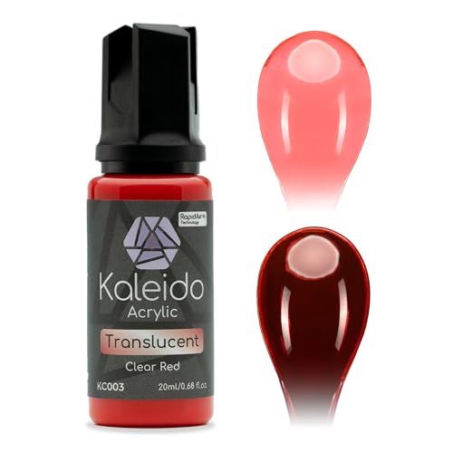Kaleido Clear Colors 20ml KC003 Clear Red, Water-Based Acrylic, Airbrush Paint for Scale Models, Gundam, Mecha, Miniature, Figures, Car & Sci-Fi Kits, Pre-Thinned, Clear Colors, Fast-Drying - color: KC003 Clear Red