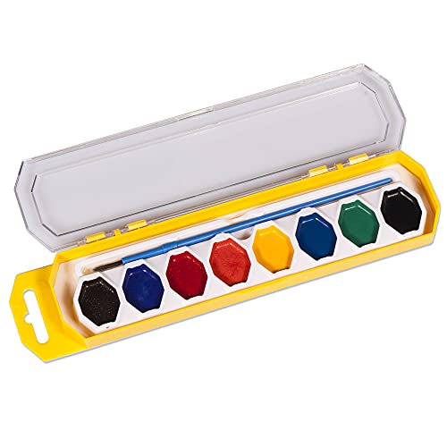 Cra-Z-art Washable Watercolors with Brush, 8 Colors, 1 Tray (10651) - size: 1 Count (Pack of 1)