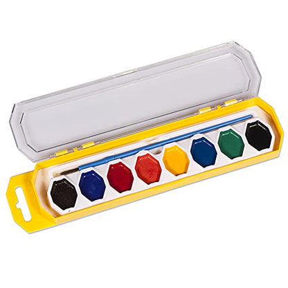 Cra-Z-art Washable Watercolors with Brush, 8 Colors, 1 Tray (10651) - size: 1 Count (Pack of 1)