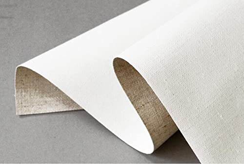 Cotton Canvas Roll, Canvas Roll for Painting Cotton Linen Blend Primed Acid-Free 48cm x 5m 330-550gsm(330gsm Fine) - color: 330gsm Fine