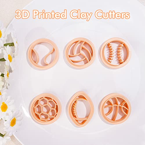 Puocaon Sports Polymer Clay Cutters - 6 Shape Sports Balls Set for Jewelry Making
