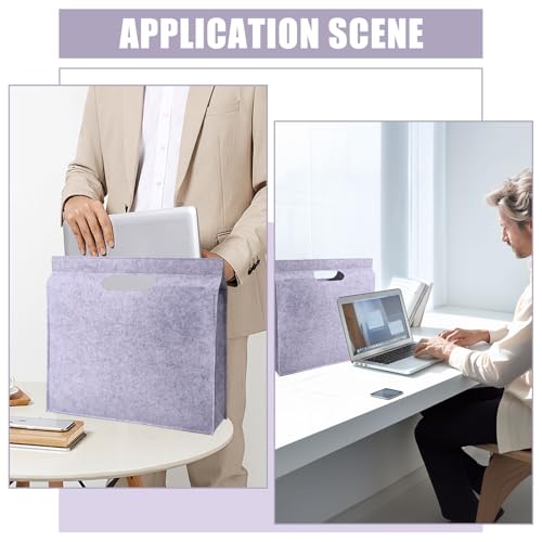 Felt Art Portfolio Bag Felt Artist Storage Bag with Handles for Artwork, Posters, Sketches and Paintings, 14.5x15.7x0.27 inch, Gray