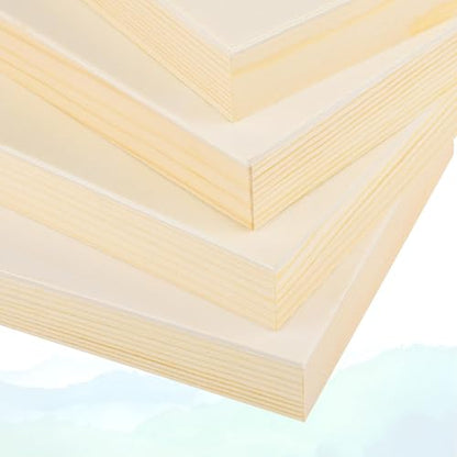 Aodaer 4 Pack Wood Panels 36 x 36 Inch Wooden Panels Canvas Unfinished Craft Wood Boards Panel for Art Crafts Acrylic and Oil Painting Pouring DIY Projects - size: 36 x 36 Inch