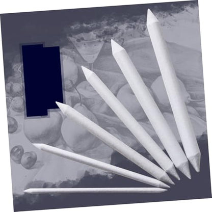 VINTORKY 15pcs Stumps and Tortillions Set with Sandpaper Pencil Sharpener Pointer for Blending and Shading Art Drawing Tools Suitable for Students Artists and Beginners Light Grey Bag