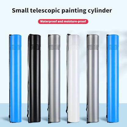 Telescoping Poster and Document Storage Tube, Extendable Carrying Case, Portable Art and Holder for Architect and Artist - color: Black
