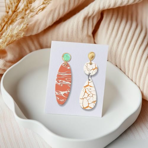CHGCRAFT Natural Texture Polymer Clay Texture Sheets Cracks Water Pattern Silicone Texture Stamp Clay Modeling Pattern Pad Texture Sheets for Polymer Clay Making Earrings Jewelry - style: Cracks