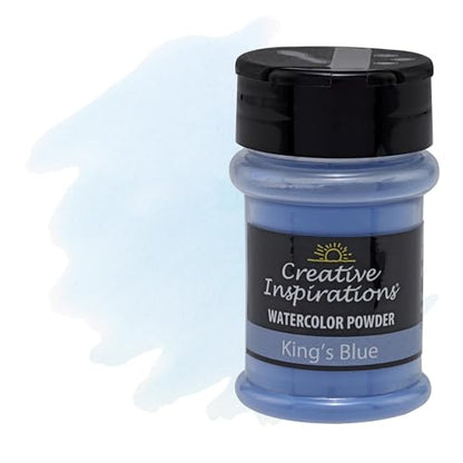 Creative Inspirations Powder Watercolor Paint - 38g Shaker Bottle, Kings Blue - Dye-Based Water-Soluble Crystalline Pigments - Non-Toxic, Perfect for Abstract and Spontaneous Effects - color: Kings Blue, style: Pack of 1