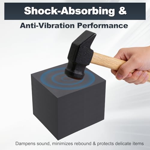 HARFINGTON Rubber Bench Block 2"x2"x2" Black Rubber Stamping Block Square Anti Vibration Pads for Jewelry Making Hammering Shaping Chasing Flattening Metals - size: 2"x2"x2"