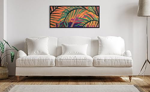 Kate and Laurel Sylvie Blank Canvas Wall Art, 18x40 Black, Modern, Framed for Paint-Your-Own Art - color: Black, size: 18"L x 40"W