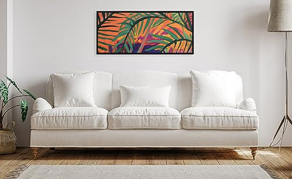 Kate and Laurel Sylvie Blank Canvas Wall Art, 18x40 Black, Modern, Framed for Paint-Your-Own Art - color: Black, size: 18"L x 40"W