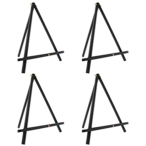 U.S. Art Supply 12" Black Wood Tabletop Easel (4 Pack) - Adjustable A-Frame Canvas Stand for Painting Party & Signs - Table Top Easel for Painting, Canvas Holder, Crafts, Photos, Pictures - color: Black, size: 12 inch