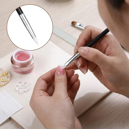 15 Pcs Silicone Sculpting Tools, Flexible Clay Carving Tools Pottery Tool 5 Shapes Head Silicone Paint Brushes Rubber Tip for Handicraft Pottery Artwork Shaping Carving DIY Nail
