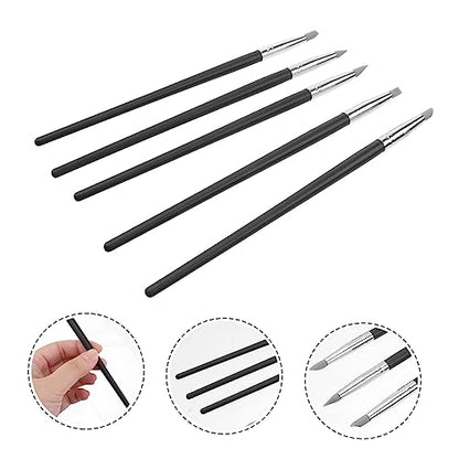 5pcs Silicone Modeling Shaper for Nail Art and Clay Craft Versatile Wipe Out Tools for Painting Shaping and Sculpting Tips