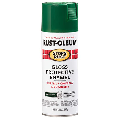 Rust-Oleum 7738830 Stops Rust Spray Paint, 12 oz, Gloss Hunter Green - color: Gloss Hunter Green, size: 12 Ounce (Pack of 1)