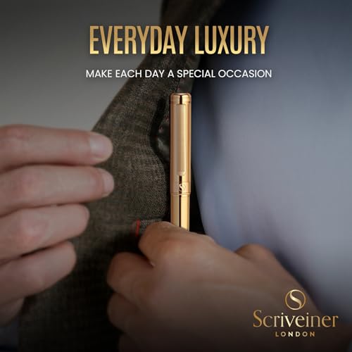 Scriveiner Personalized Gold Ballpoint Pen - Stunning Luxury Pen, Real Gold Plating, Schmidt Ink Refill, Best Engraved Ball Point Gift Set for Men & Women, Custom Name Engraving - color: 9. Gold (Personalized)
