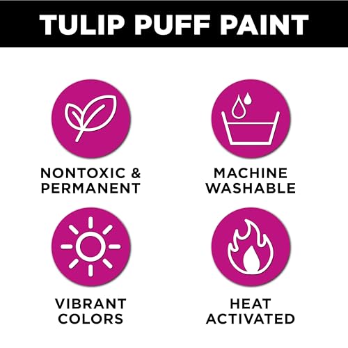 Tulip Puff Fabric Paint , Permanent Craft Paint for Clothes, DIY Projects, Notoxic, 4 fl oz, Puffy Green - color: PUFFY GREEN, size: 4 Fl Oz (Pack of 1)