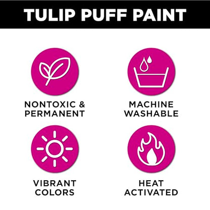 Tulip Puff Fabric Paint , Permanent Craft Paint for Clothes, DIY Projects, Notoxic, 4 fl oz, Puffy Green - color: PUFFY GREEN, size: 4 Fl Oz (Pack of 1)