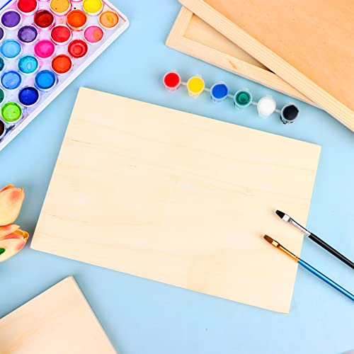 15 Pack Unfinished Wood Canvas Panels Kit 11.8x7.9 Inch Wooden Panel Boards Wood Paint Pouring Panels Wooden Canvas Panels Boards for Painting, Pouring Art, Crafts