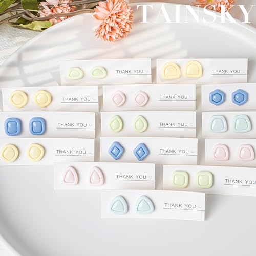 TAINSKY Polymer Clay Cutters - Frame Clay Cutters, Boho Polymer Clay Cutters for Earrings Jewelry Making, 14 Shapes Mini Clay Earrings Cutters(Studs Clay Cutters) - color: Mini Studs Set