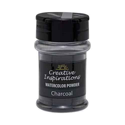 Creative Inspirations Powder Watercolor Paint - 38g Shaker Bottle, Charcoal - Dye-Based Water-Soluble Crystalline Pigments - Non-Toxic, Perfect for Abstract and Spontaneous Effects - color: Charcoal, style: Pack of 1
