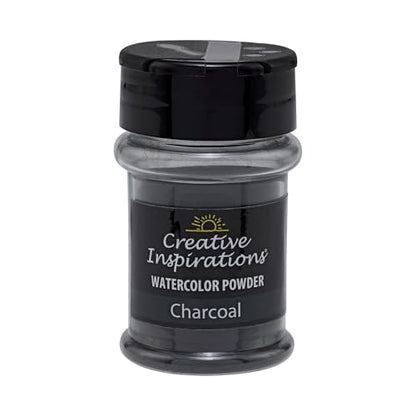 Creative Inspirations Powder Watercolor Paint - 38g Shaker Bottle, Charcoal - Dye-Based Water-Soluble Crystalline Pigments - Non-Toxic, Perfect for Abstract and Spontaneous Effects - color: Charcoal, style: Pack of 1