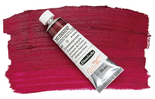 Schmincke - MUSSINI® Finest Resin Oil Colors Premium Wooden Box Oil Painting, 10 x 35 ml Set, 70 213 097, Walnut Tinted, White 150 ml - size: 10 x 35 ml + accessories