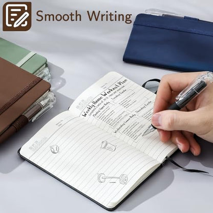 NETANY 4 Pack Pocket Notebook Small Notebook, A6 Mini Leather Hardcover Journal, 3.7" X 5.7", 416 Pages Note Pads, Black, Green, Brown, Blue - color: Green, Blue, Black, Grown