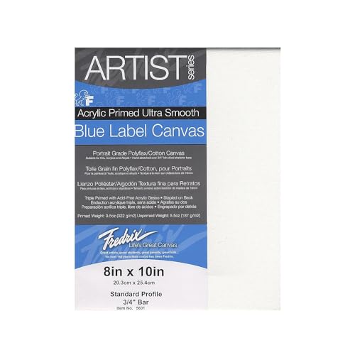 Fredrix 5601 Ultra Smooth Stretched Canvas, 8 by 10-Inch