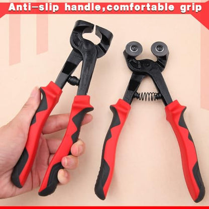 2Pcs Heavy Duty Wheeled Glass Mosaic Nipper and Ceramic Tile Nipper with Comfortable TPR Handle, Glass Tile Nippers Set for Quickly Cutting Ceramic Stained Glass Mosaic Tile