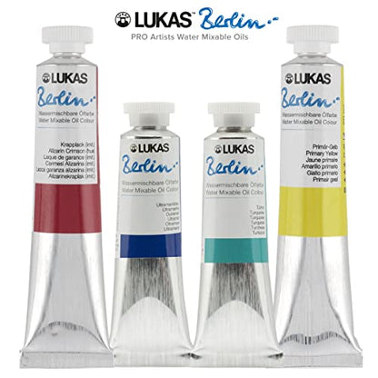 Lukas Berlin Pro Artists Water Mixable Oil Paint 37 ml Tube Ultramarine, Water Soluble, Lightfast Pigments, Quick Drying, Easy Clean-Up, Eco-Friendly, Professional Quality, 40 Color Range - color: Ultramarine, size: 1.25 Fl Oz (Pack of 1)