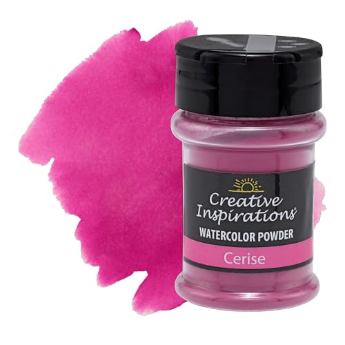 Creative Inspirations Powder Watercolor Paint - 38g Shaker Bottle, Cerise - Dye-Based Water-Soluble Crystalline Pigments - Non-Toxic, Perfect for Abstract and Spontaneous Effects - color: Cerise, style: Pack of 1