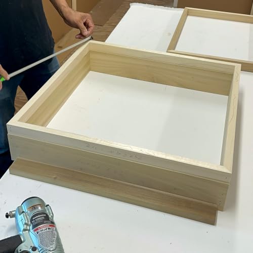 (Pack of 2) 34x34 Inch Unfinished Best Wood Panel for Painting, Square Cradled Canvas Board with Art Carrying Case, 2 Inch Deep Stretcher Bar for Acrylic Oil Mix Media Painting Pouring