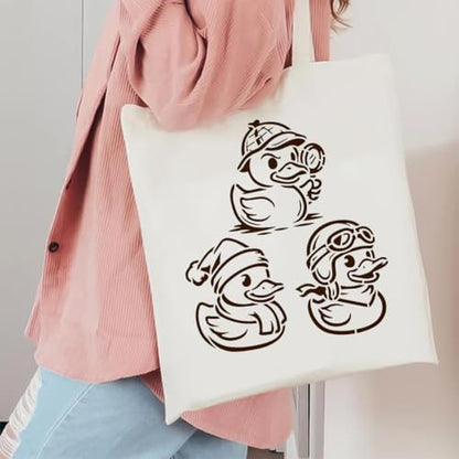 FINGERINSPIRE 6PCS Duck Stencils 5.9x5.9 Inch Cute Little Duck Painting Stencils Fun Cartoon Ducks Drawing Templates with a Brush for Crafts Wall Decor Wood Fabric Furniture Decoration - style: Duck