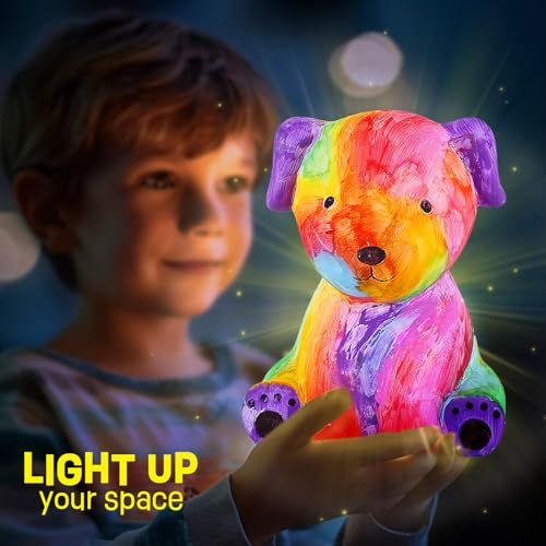 LAOESE Paint Your Own Dog Lamp Kit, Art Supplies Painting Kits for Kids, Arts and Crafts for Kids Ages 8-12, Dog Toys Girls Boys Birthday Gifts for Kids Ages 3 4 5 6 7 8 9 10 11 12+ - style: Dog