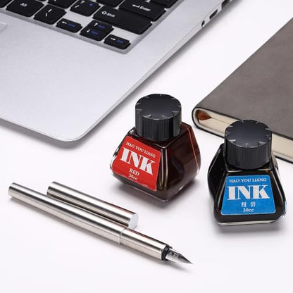 PATIKIL Fountain Pen Ink Dark Blue, 30ml Calligraphy Pen Bottled Ink Non-Carbon Colorful Smooth Flow Color Dip Drawing Set Art Supplies for Writing Painting Journaling - color: Dark Blue