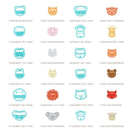 ORIGACH 12 Style Cute Animal Clay Cutters, Animal Studs Polymer Clay Cutters Set Cat Bear Pig Cow Clay Cutters for Earring Making Small Animal Face Studs Clay Cutters for Jewelry Making - style: Animal