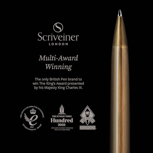 Scriveiner Bronze Ballpoint Pen - Stunning Luxury Pen, Schmidt Black Refill, Best Ball Pen Gift Set for Men & Women, Professional Executive Office, Nice Fancy Designer Pens - color: 8. Bronze