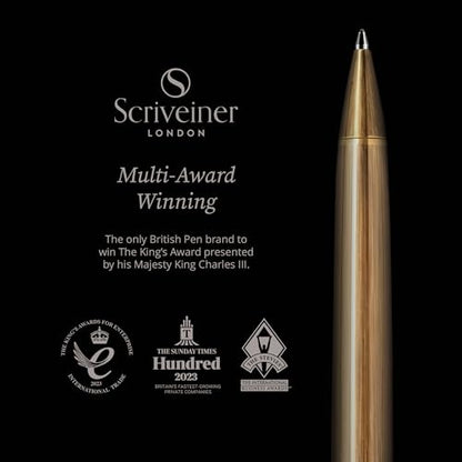 Scriveiner Bronze Ballpoint Pen - Stunning Luxury Pen, Schmidt Black Refill, Best Ball Pen Gift Set for Men & Women, Professional Executive Office, Nice Fancy Designer Pens - color: 8. Bronze