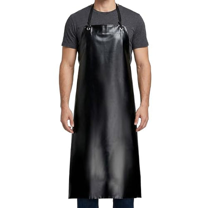 Xpose Safety Heavy Duty Vinyl Waterproof Aprons, White - For Home, Industrial and Commercial Use - Chemical Resistant - color: Black, style: 1 Pack