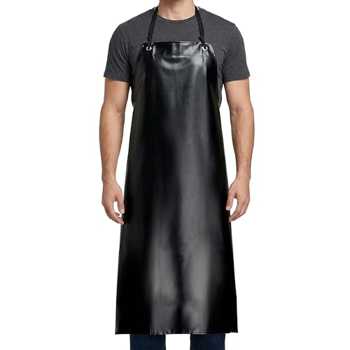 Xpose Safety Heavy Duty Vinyl Waterproof Aprons, White - For Home, Industrial and Commercial Use - Chemical Resistant - color: Black, style: 1 Pack