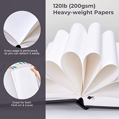 Ohuhu Sketchbook Marker Paper Pad: 8.3"x8.3" Square Art Sketch Book Drawing Papers 78 Sheets/156 Pages 120 LB/200 GSM Hardcover Sketching Books for Alcohol Markers Heavyweight Sketchpad Christmas Gift - size: 8.3" x 8.3 "