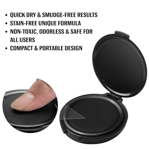 Thumbprint Fingerprint Ink Pad for Notary Supplies – Quick Dry, Non-Toxic & Stain-Free | Black Stamp Pad for ID Cards, Law Enforcement & Application Forms | 1 Pack - size: Round Mini｜Single