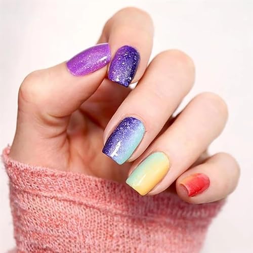 6Pcs Ombre Nail Brush Nail Art Brushes Nail Ombre Brush Nail Gradient Painting Pen Ombre Brush for Gel Nails Acrylic Manicure Brush Nail Art Tools - color: Mix Ombre Brush